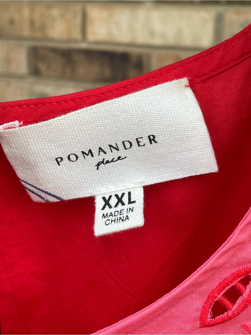 Pomander Place Georgie Embroidered Mini Dress Red Pink XXL - Picture 6 of 10